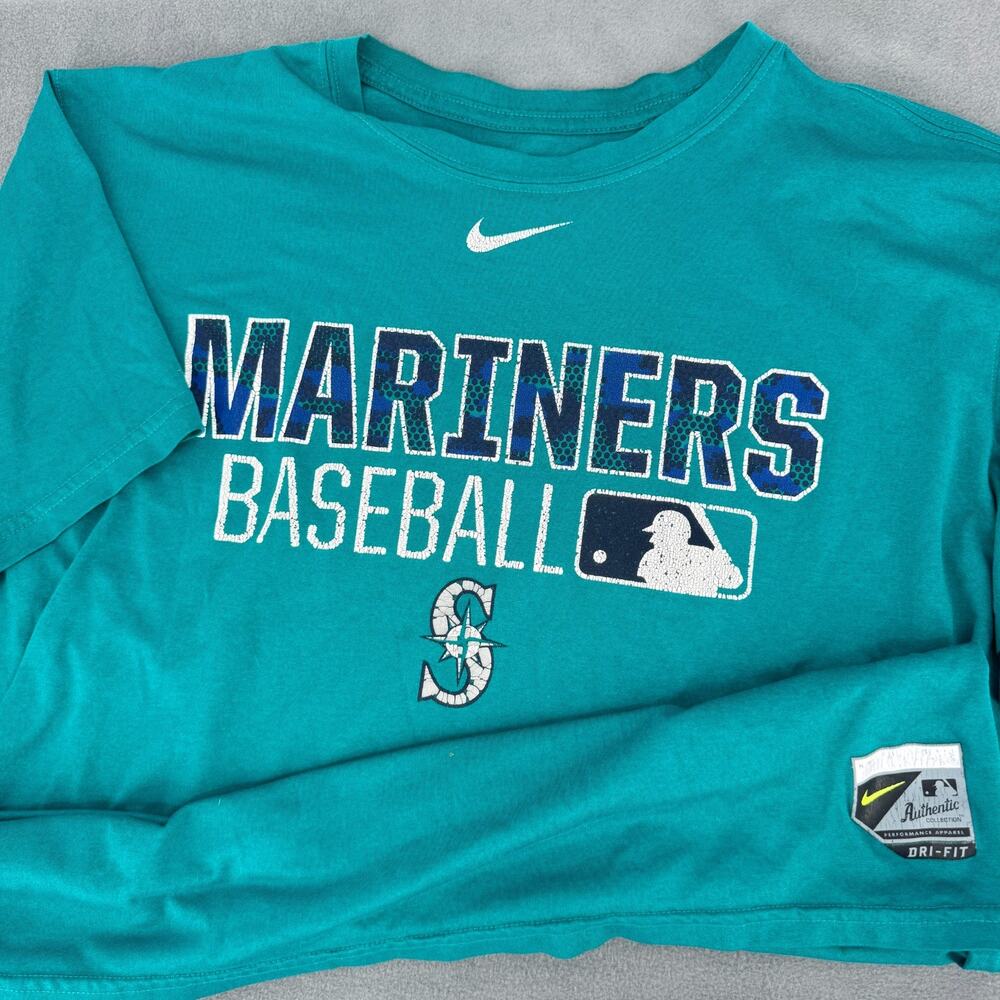 Seattle Mariners Shirt Mens XL Blue Teal Nike Dri Fit MLB Baseball Athletic
